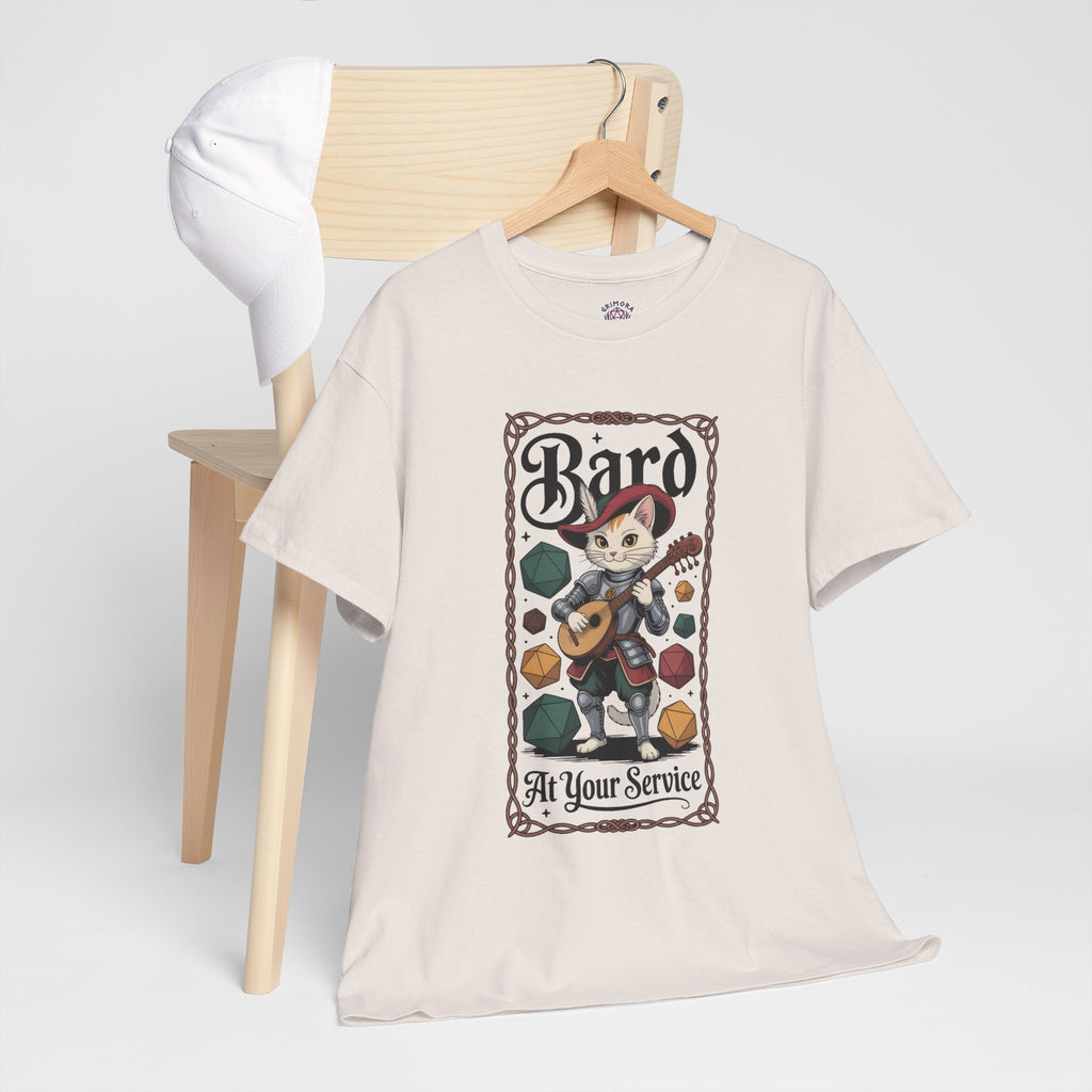 Bard Cat at Your Serivece D&D T-shirt | Cat Lover RPG Gift