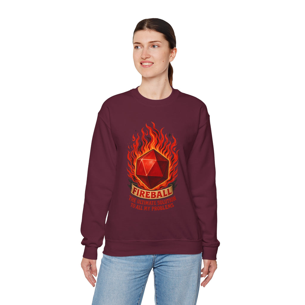 Fireball – The Ultimate Solution to All My Problems| Funny RPG Sweatshirt