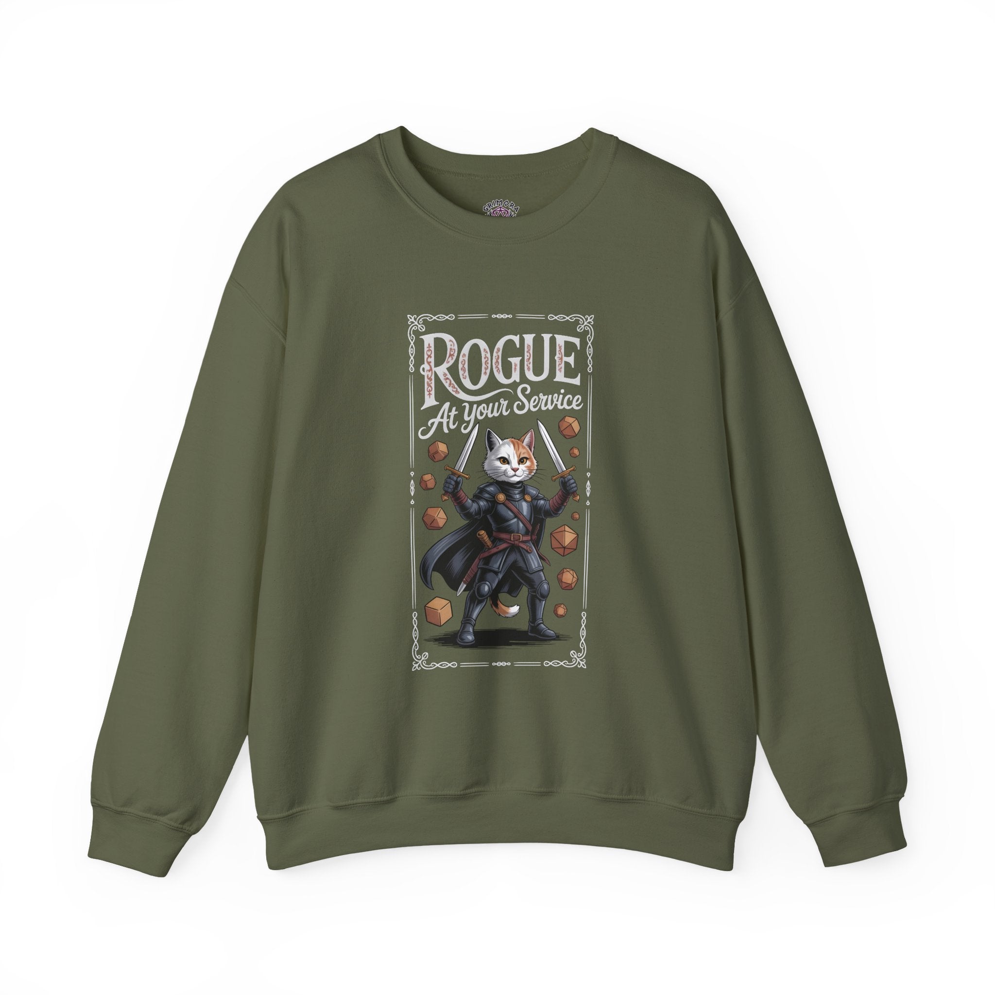 Rogue Cat at Your Serivece D&D Sweatshirt | Cat Lover RPG Gift