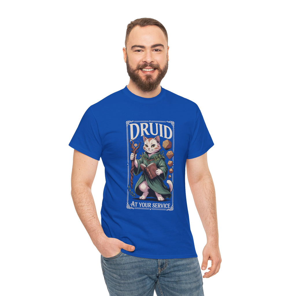 Druid Cat at Your Serivece D&D T-shirt | Cat Lover RPG Gift