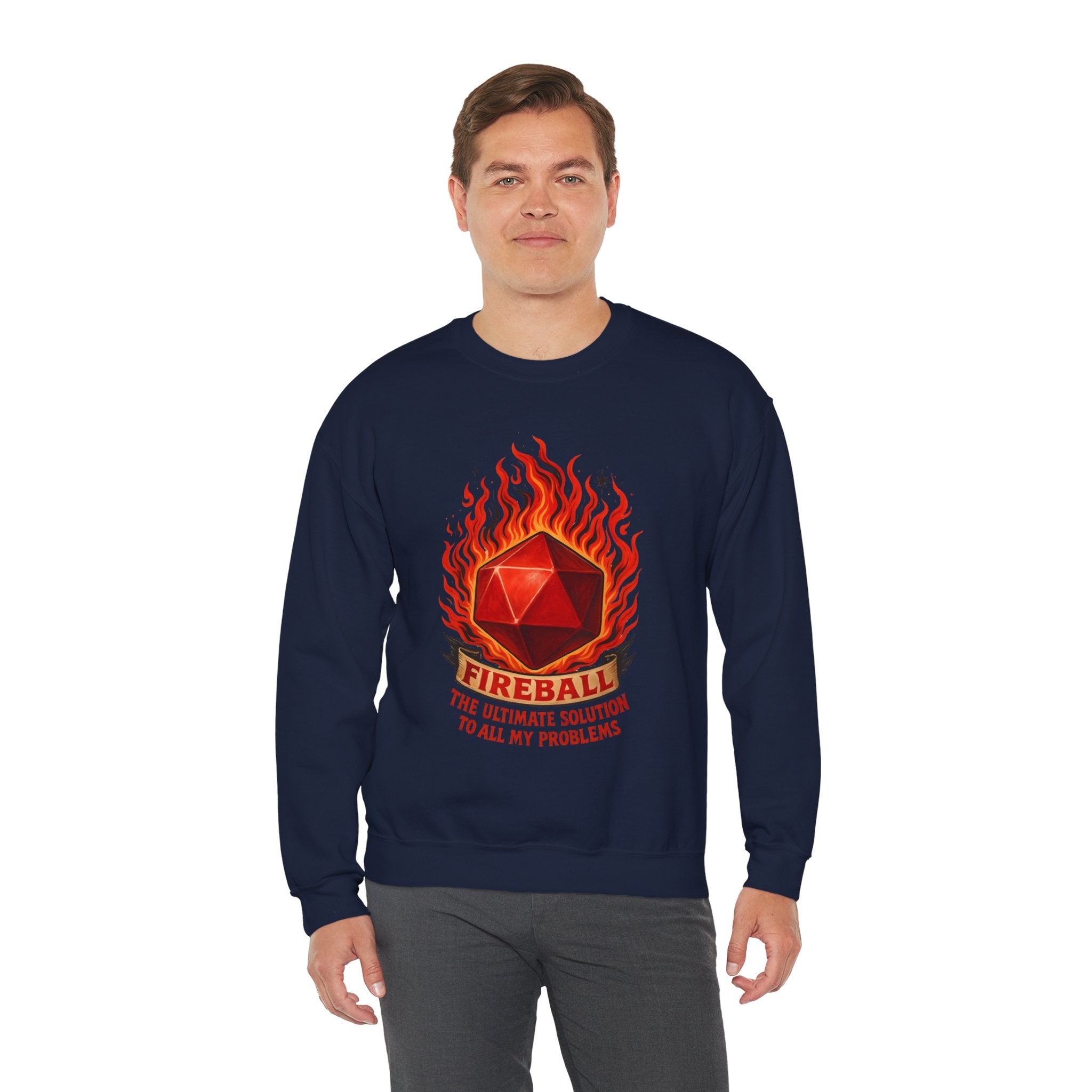 Fireball – The Ultimate Solution to All My Problems| Funny RPG Sweatshirt