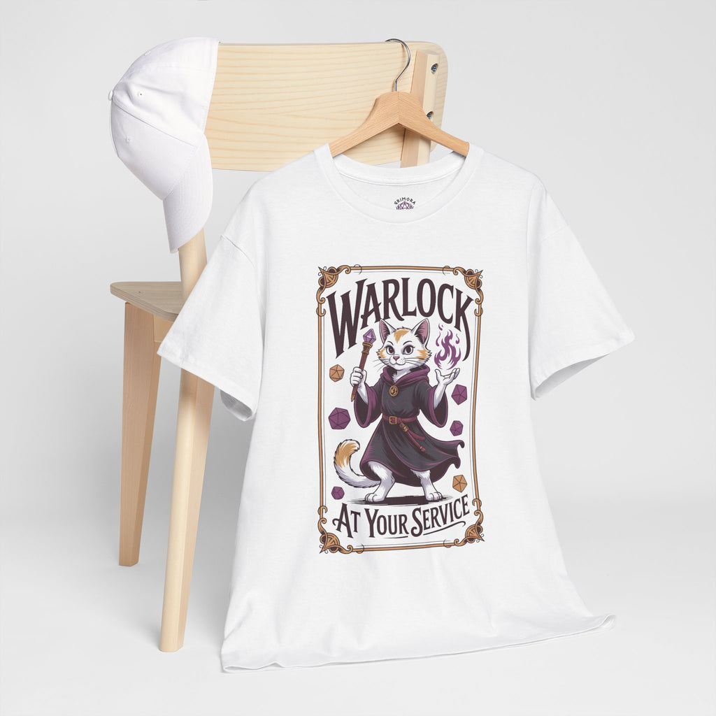 Warlock Cat at Your Serivece D&D T-shirt | Cat Lover RPG Gift