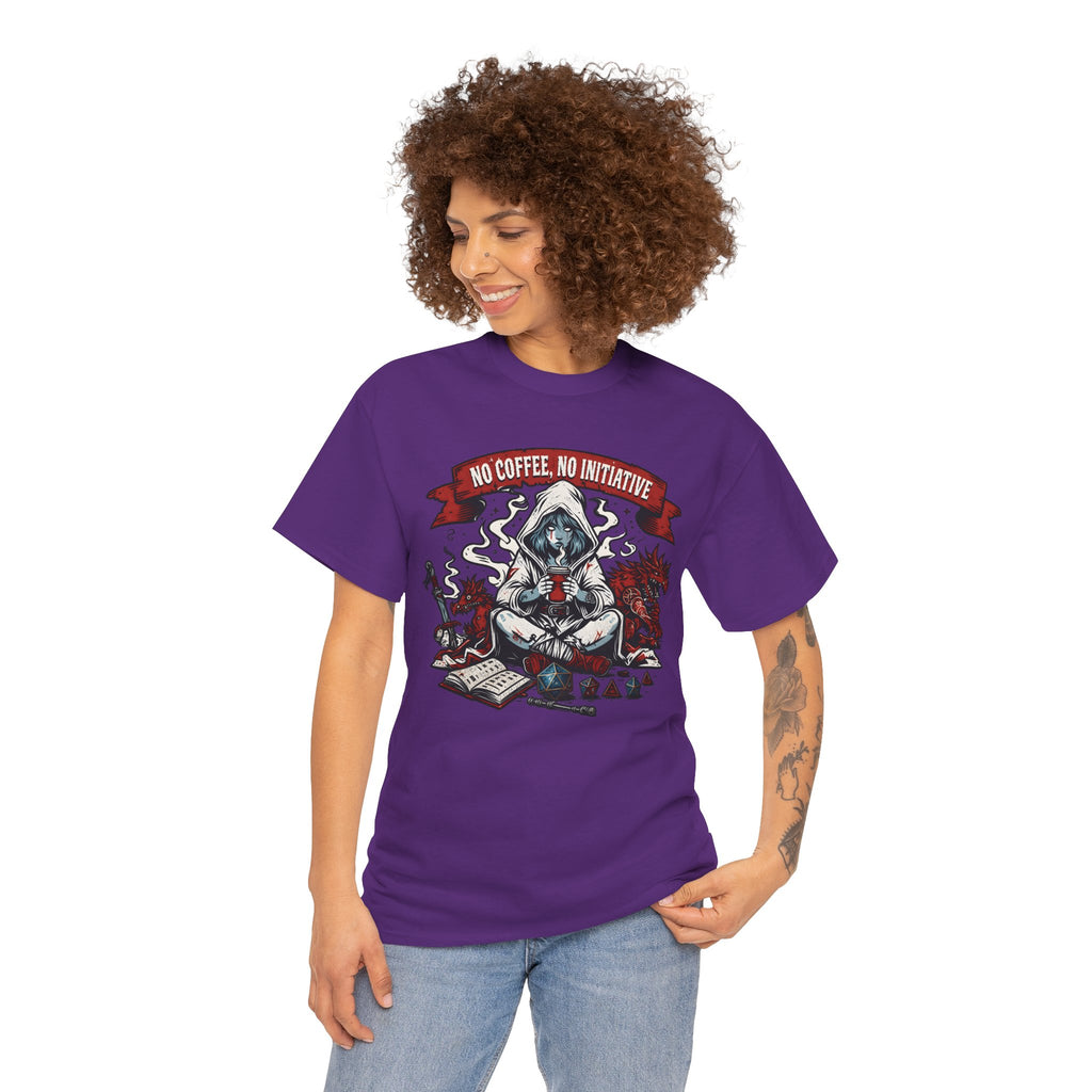 No Coffee, No Initiative | Fantasy RPG T-shirt