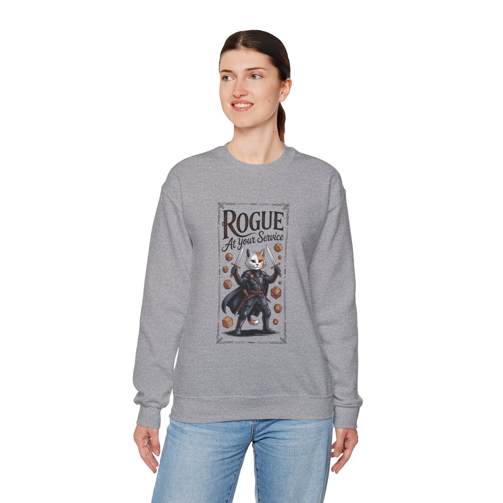 Rogue Cat at Your Serivece D&D Sweatshirt | Cat Lover RPG Gift