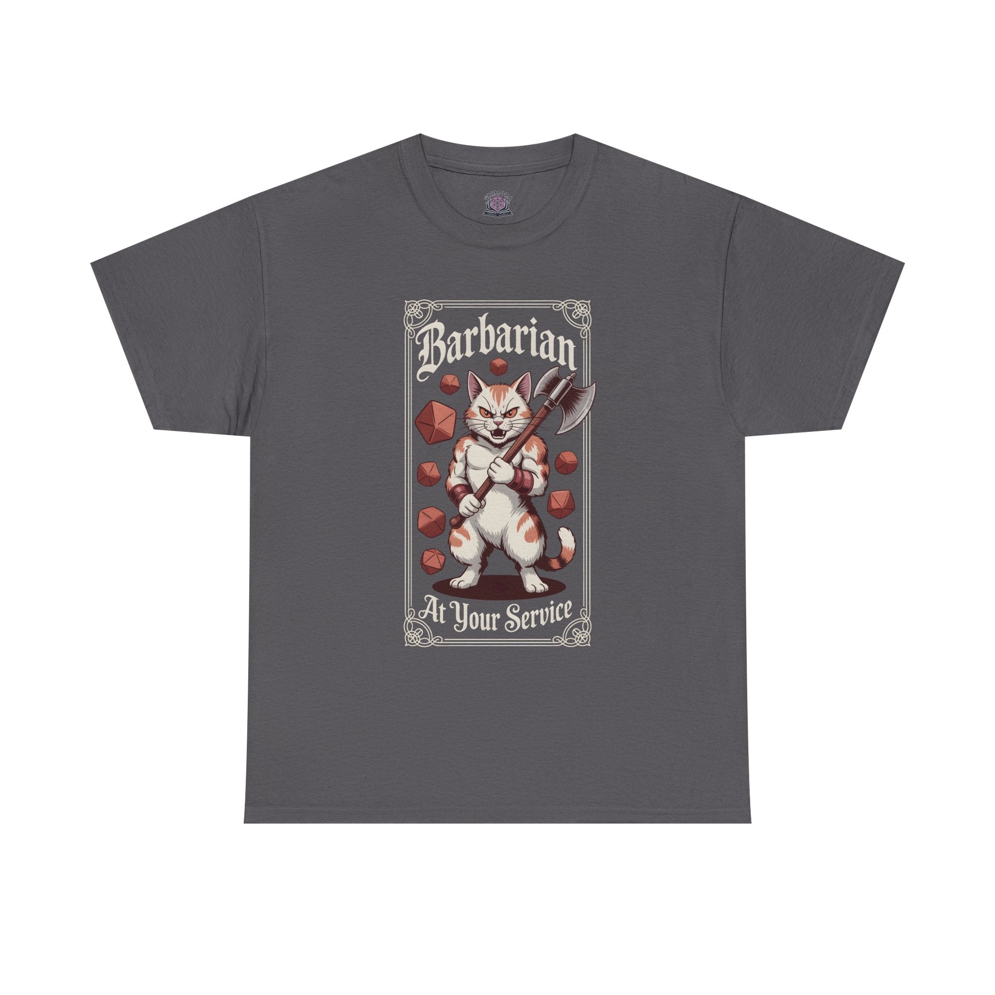 Barbarian Cat at Your Serivece D&D T-shirt | Cat Lover RPG Gift