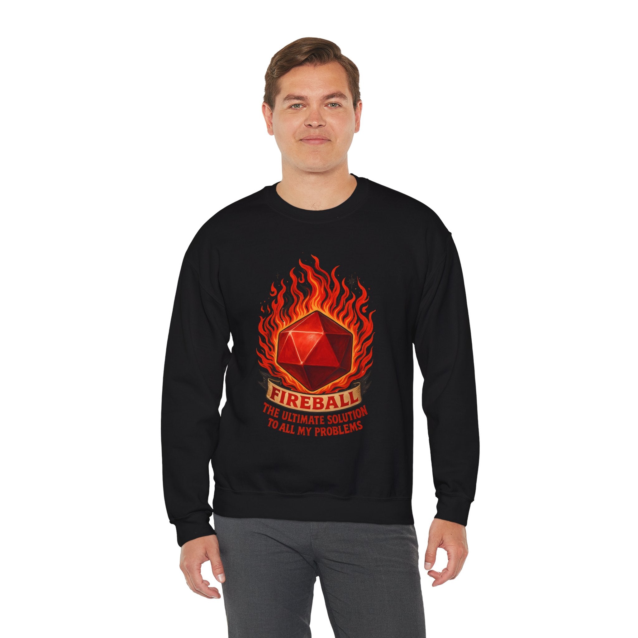 Fireball – The Ultimate Solution to All My Problems| Funny RPG Sweatshirt