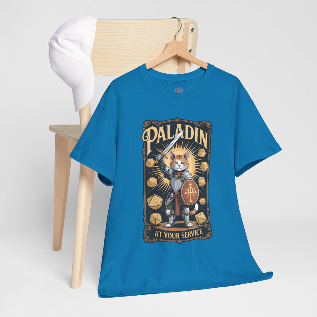 Paladin Cat at Your Service D&D T-shirt | Cat Lover RPG Gift