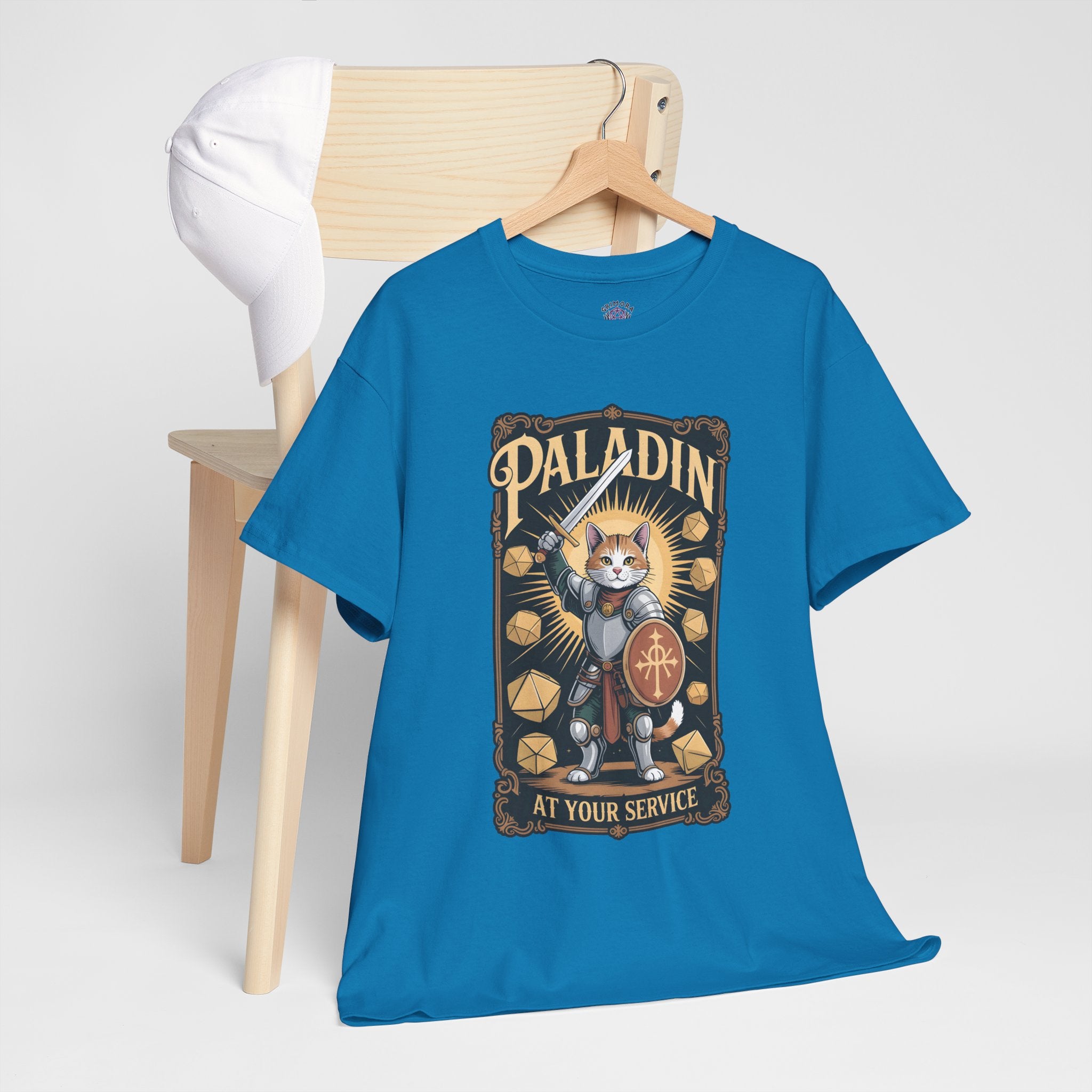 Paladin Cat at Your Service D&D T-shirt | Cat Lover RPG Gift
