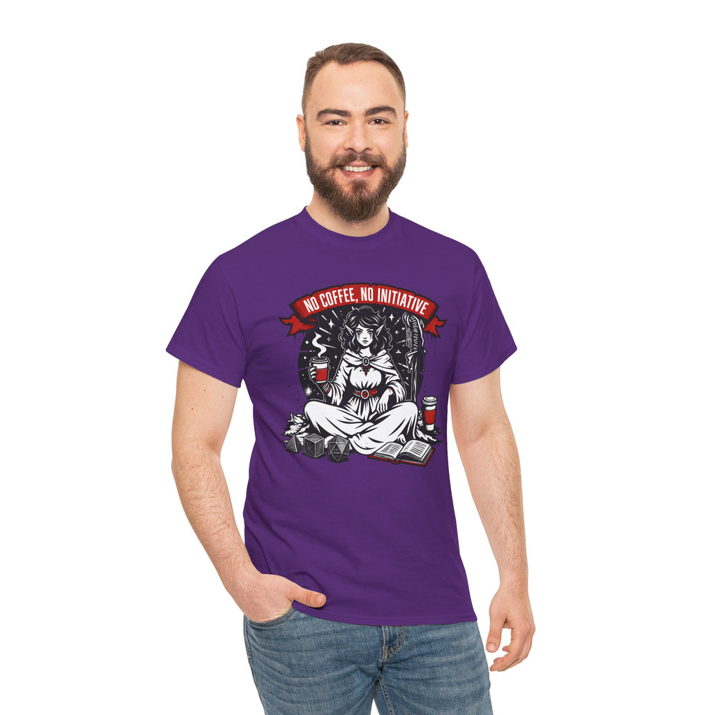 No Coffee, No Initiative | Fantasy RPG T-shirt