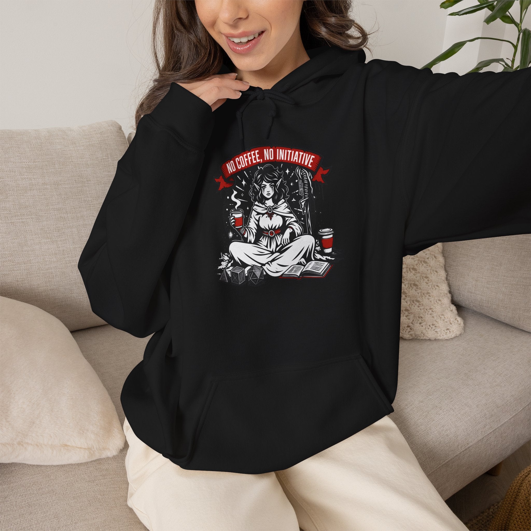 No Coffee, No Initiative | Fantasy RPG Hoodie
