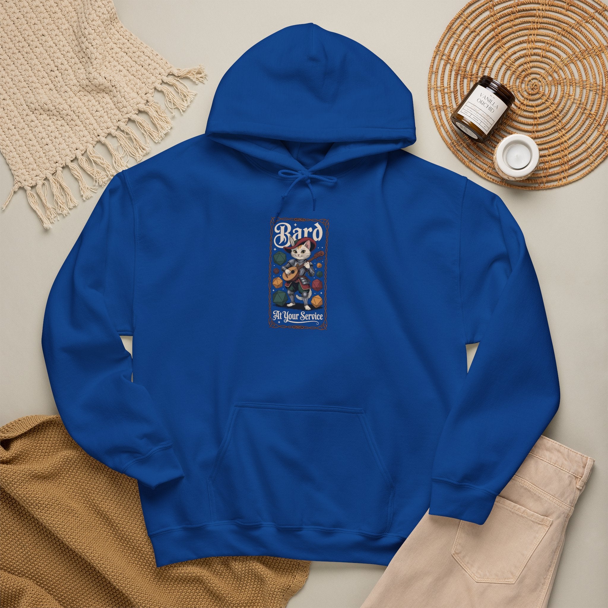 Bard Cat at Your Serivece D&D Hoodie | Cat Lover RPG Gift