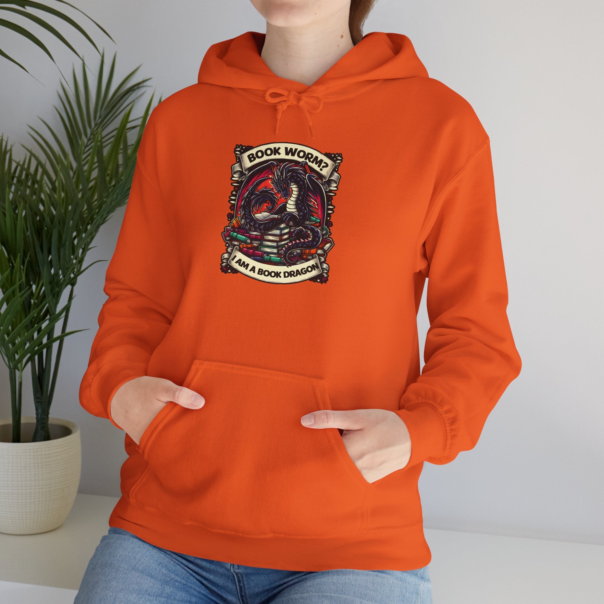 Book Worm? I Am a Book Dragon, Fantasy Reader Hoodie