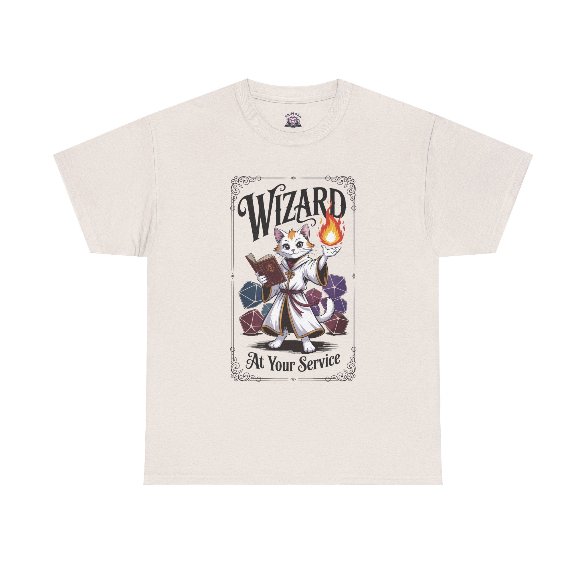 Wizard Cat at Your Serivece D&D T-shirt | Cat Lover RPG Gift