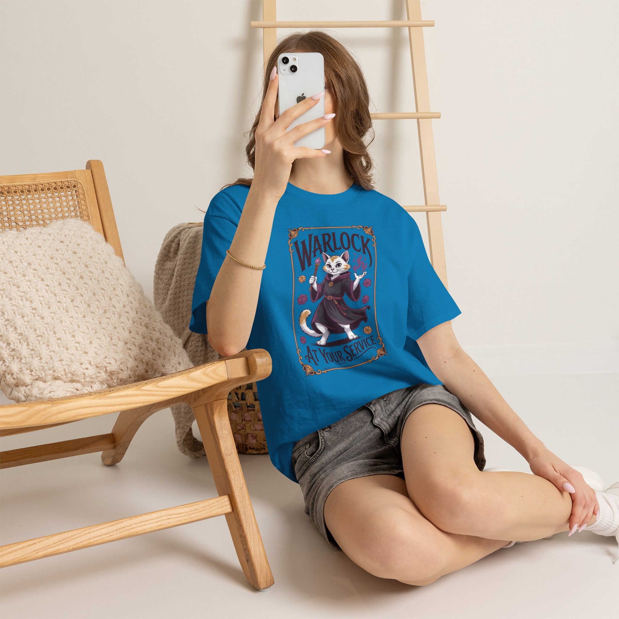 Warlock Cat at Your Serivece D&D T-shirt | Cat Lover RPG Gift