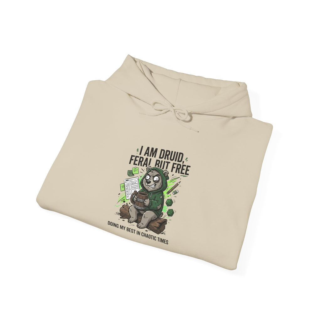 Feral But Free sloth hoodie | chaotic quirky humor, millennial burnout