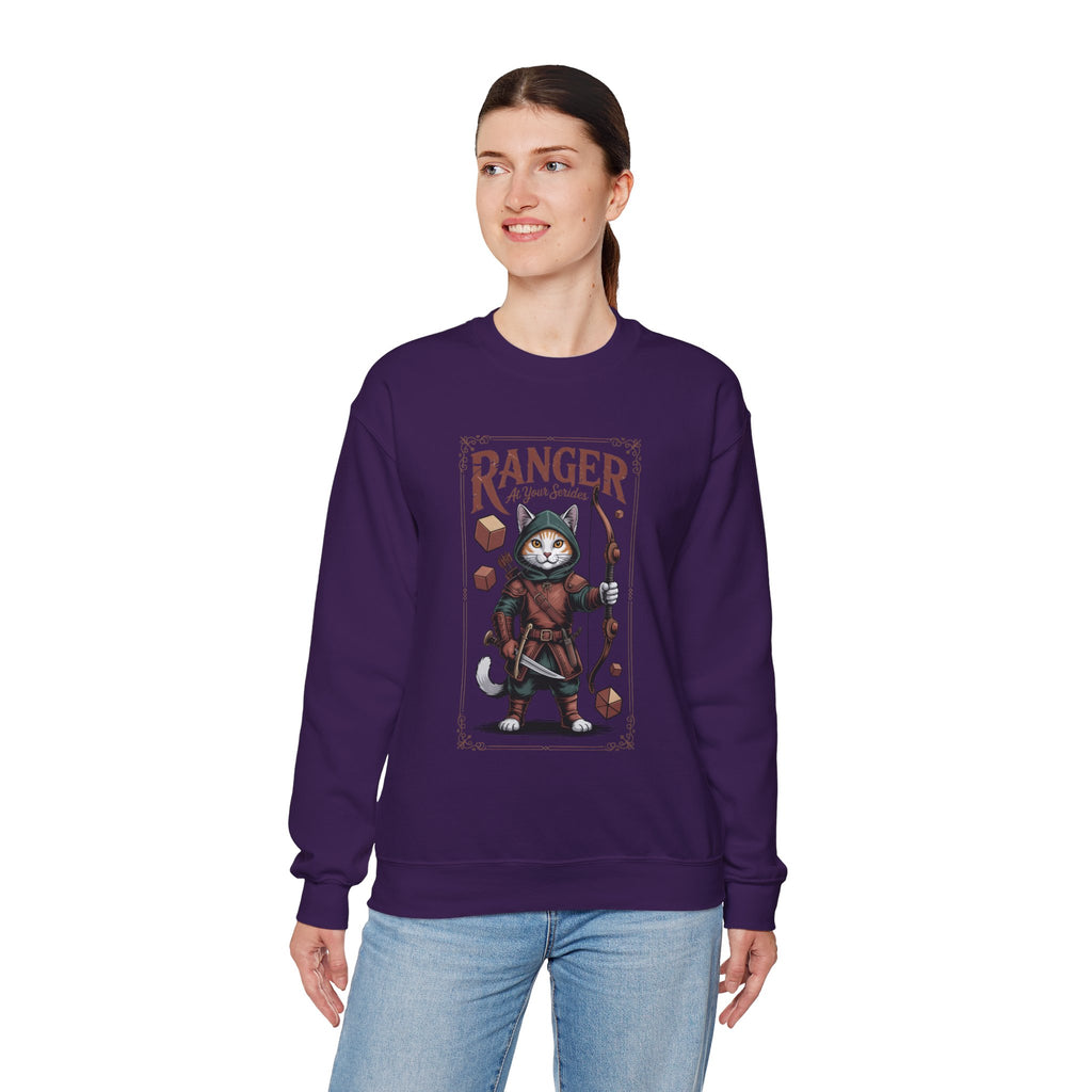Ranger Cat at Your Serivece D&D Sweatshirt | Cat Lover RPG Gift