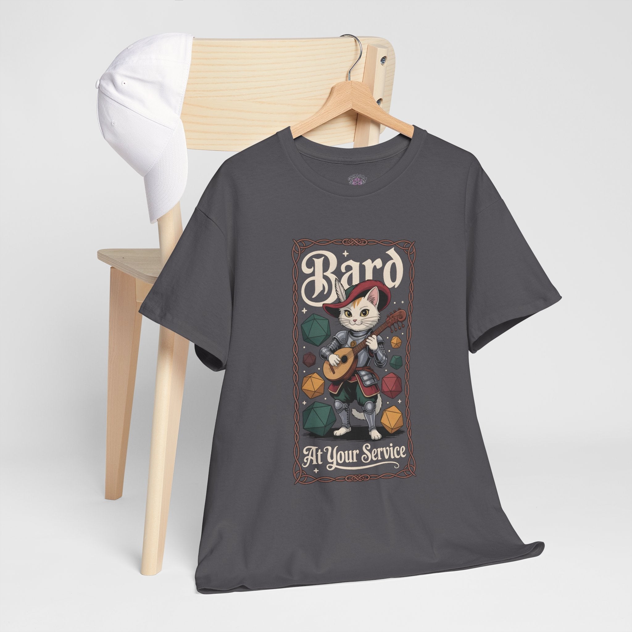 Bard Cat at Your Serivece D&D T-shirt | Cat Lover RPG Gift