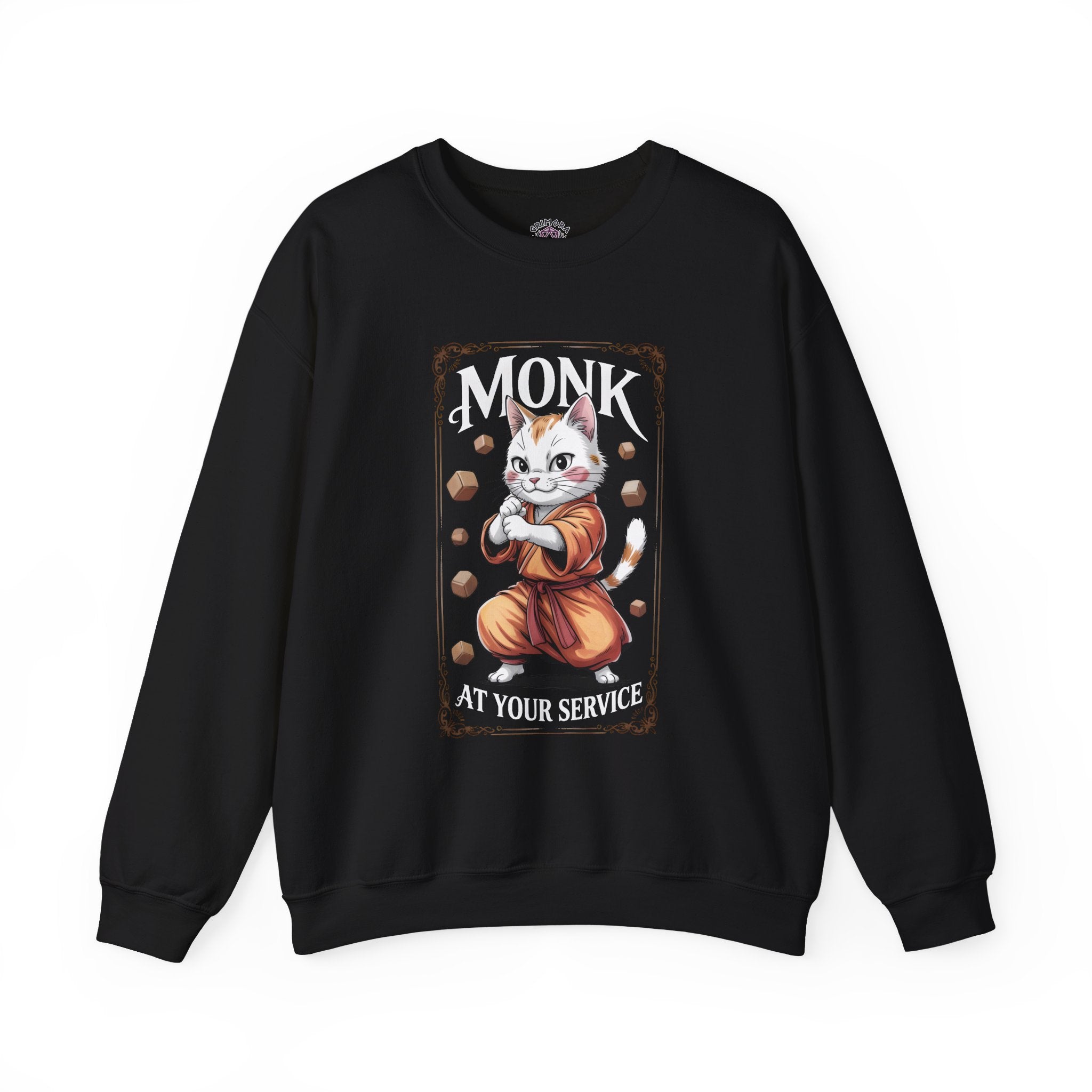 Monk Cat at Your Service D&D Sweatshirt | Cat Lover RPG Gift