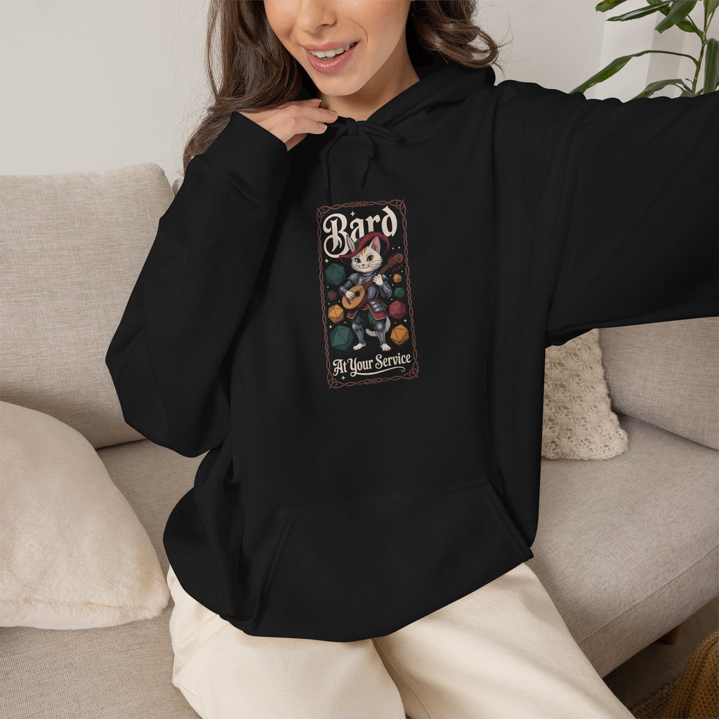 Bard Cat at Your Serivece D&D Hoodie | Cat Lover RPG Gift
