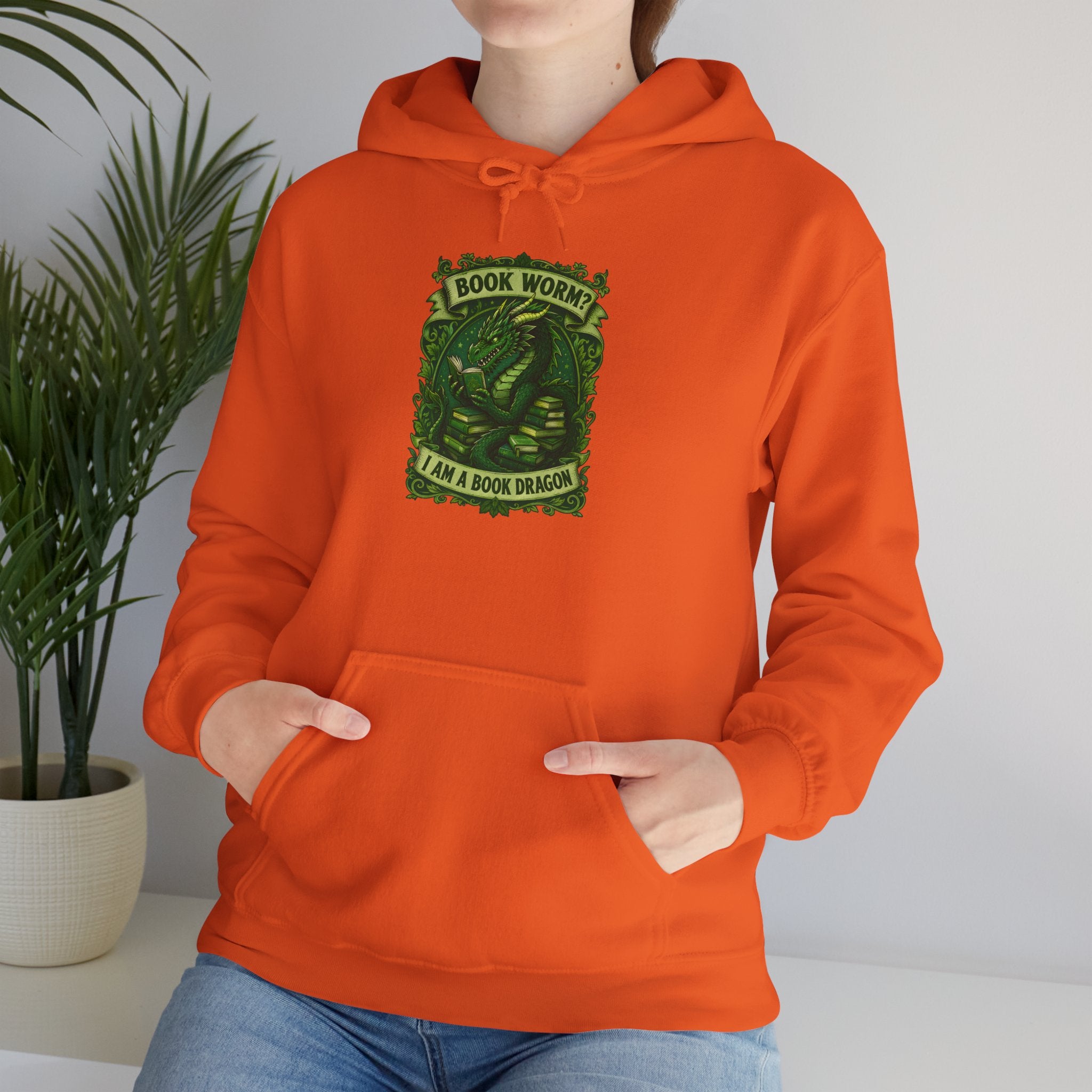 Book Worm? I Am a Book Dragon, Fantasy Reader Hoodie