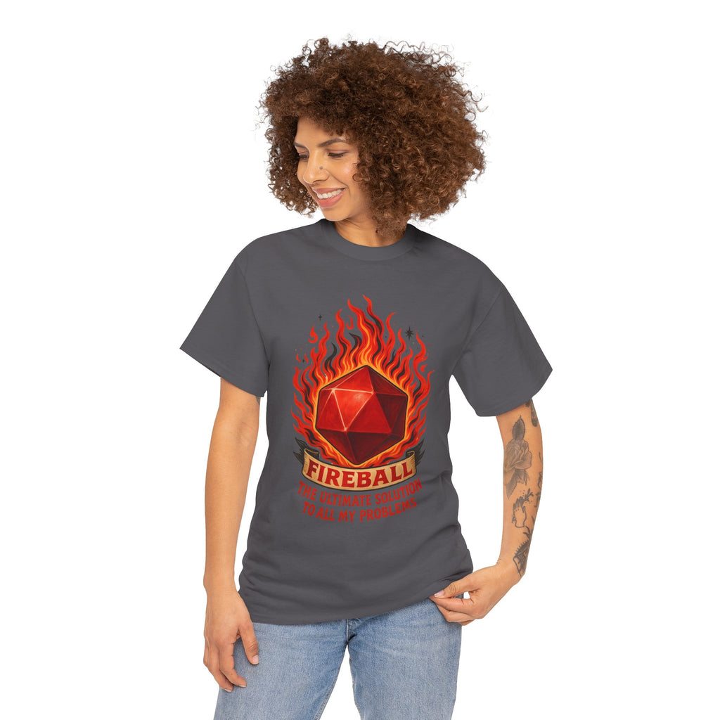 Fireball – The Ultimate Solution to All My Problems| Funny RPG T-shirt