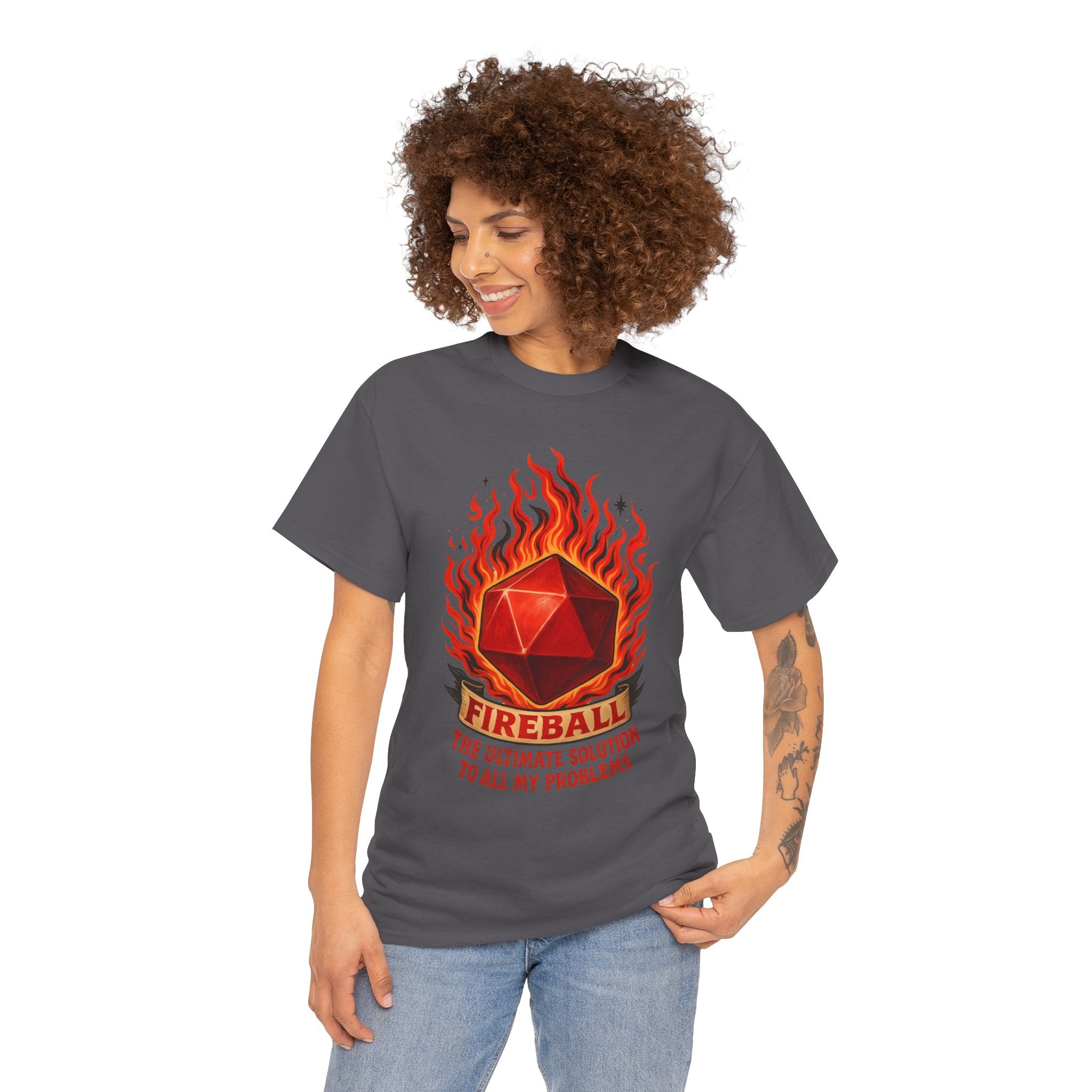 Fireball – The Ultimate Solution to All My Problems| Funny RPG T-shirt