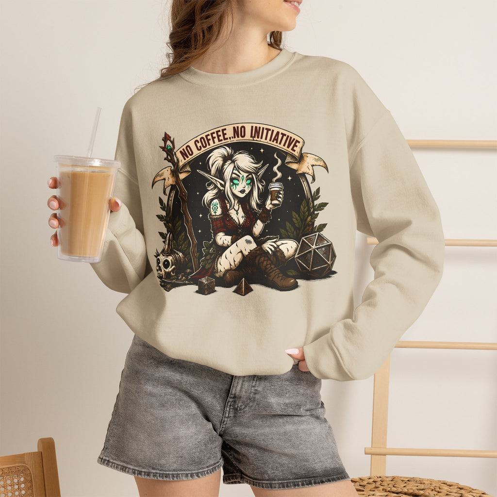 No Coffee, No Initiative | Fantasy RPG Sweatshirt