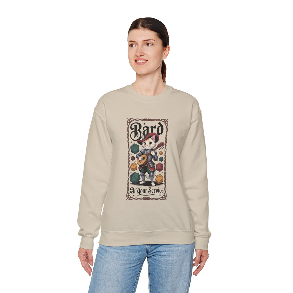 Bard Cat at Your Serivece D&D Sweatshirt | Cat Lover RPG Gift