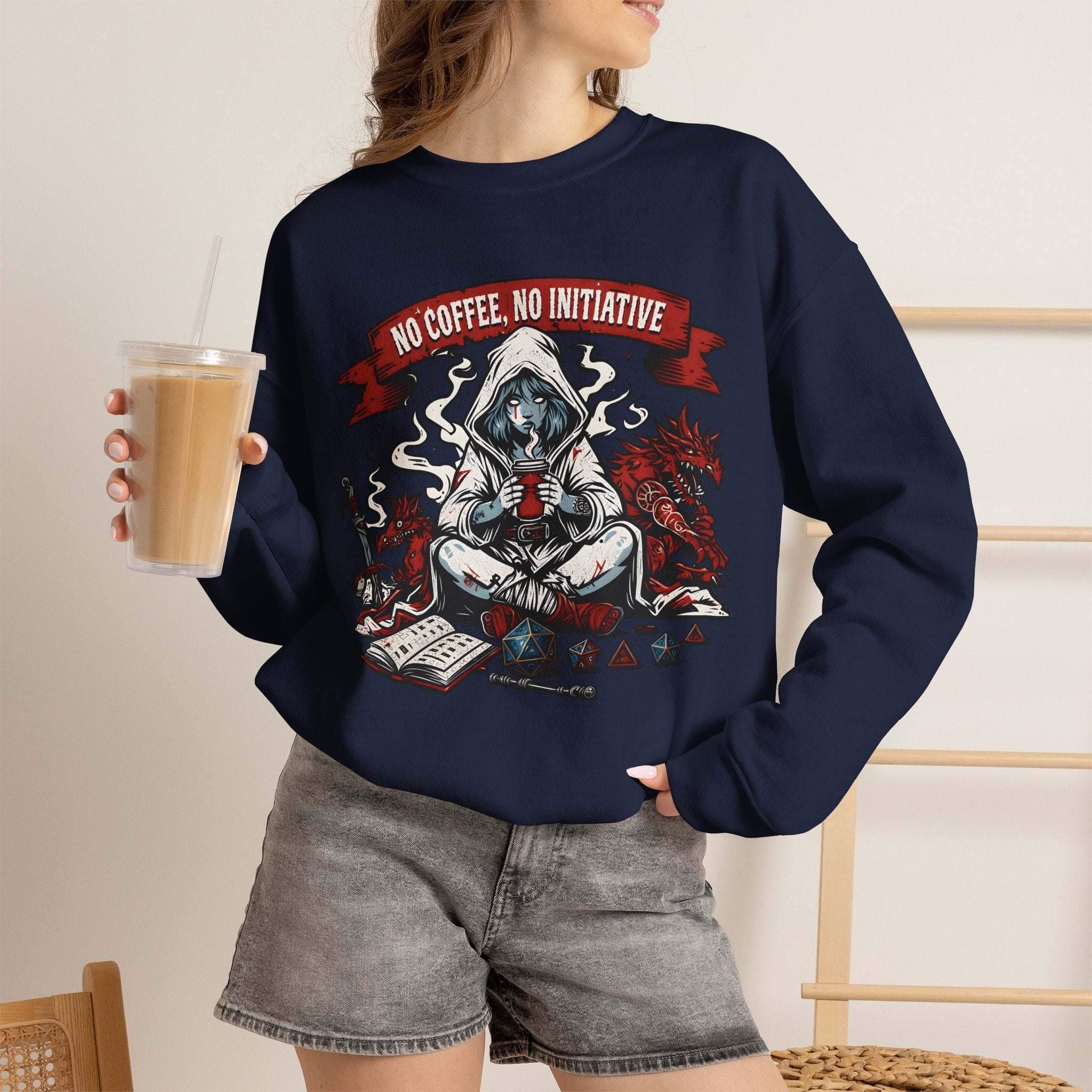 No Coffee, No Initiative | Fantasy RPG Sweatshirt