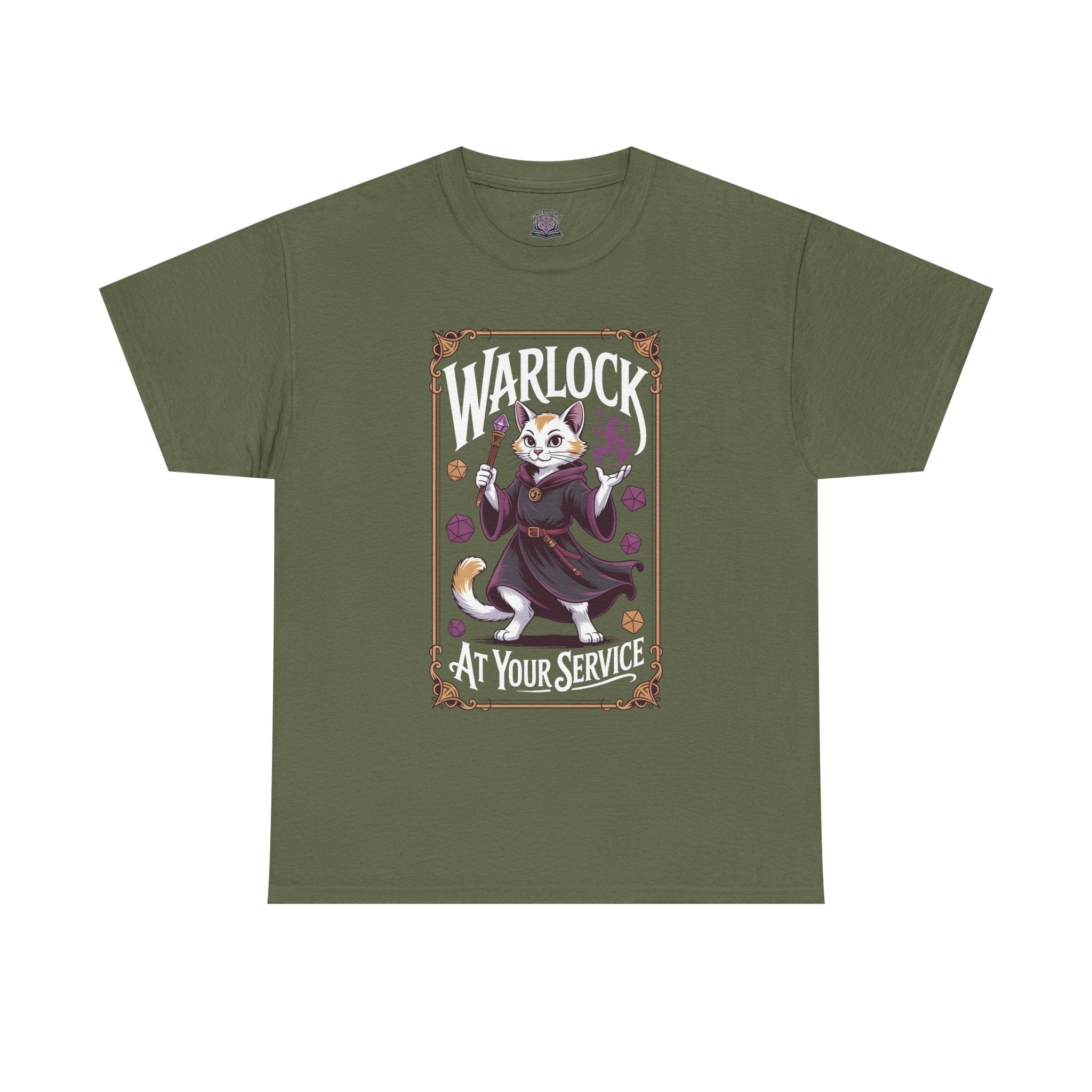 Warlock Cat at Your Serivece D&D T-shirt | Cat Lover RPG Gift