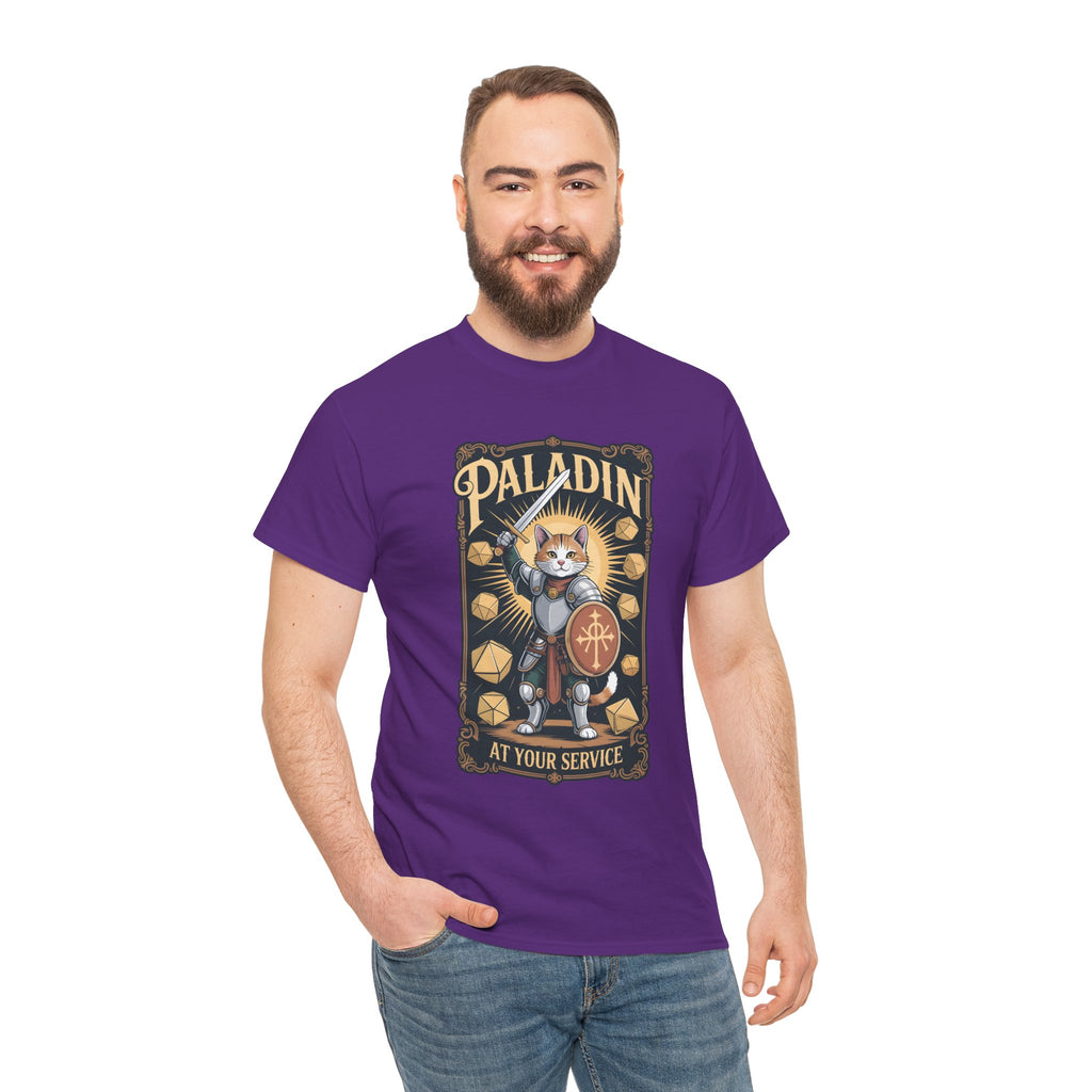 Paladin Cat at Your Service D&D T-shirt | Cat Lover RPG Gift