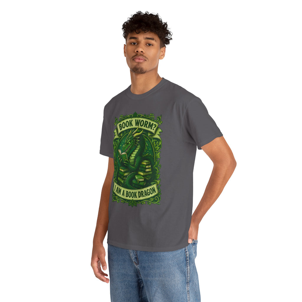 Book Worm? I Am a Book Dragon, Fantasy Reader T-shirt