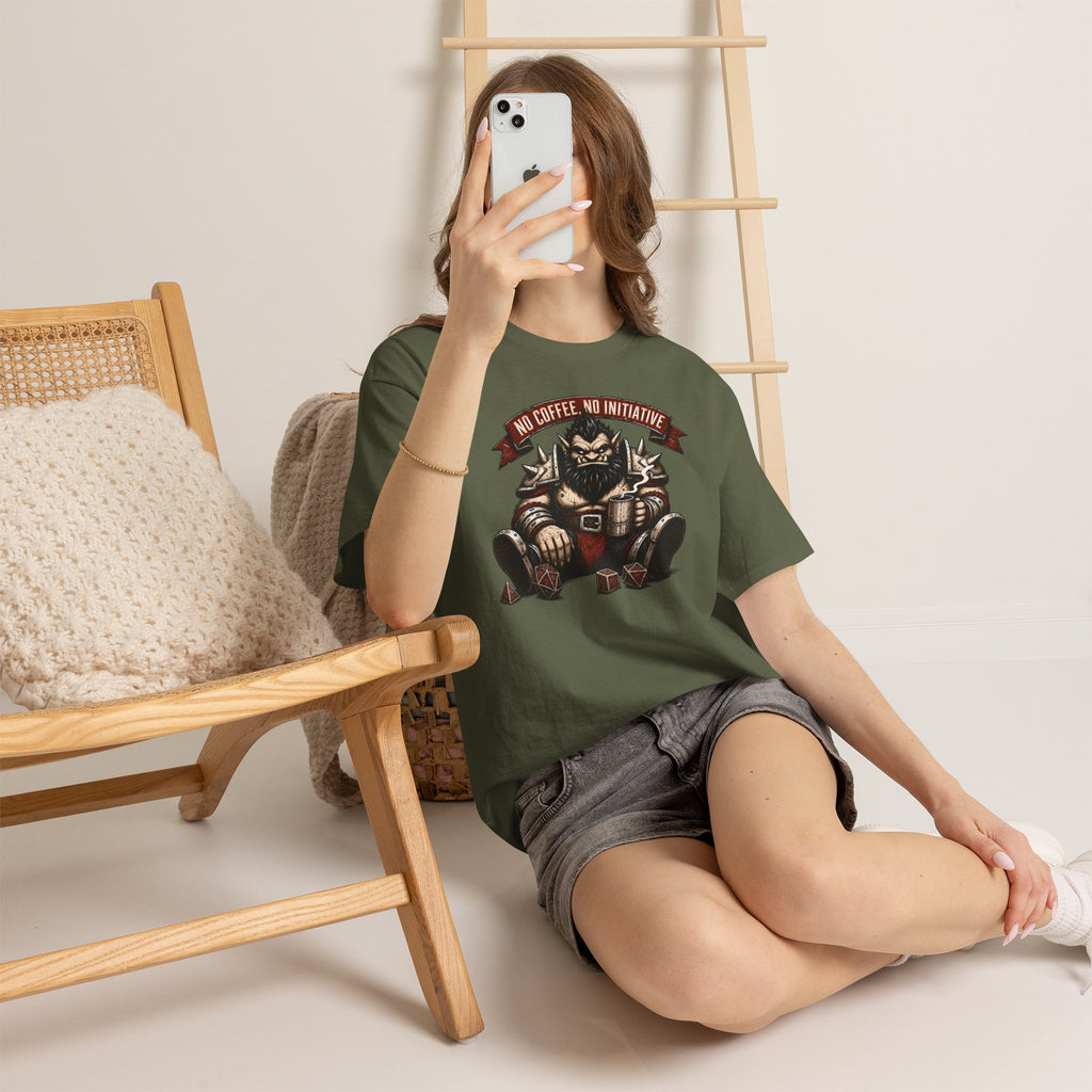 No Coffee, No Initiative | Fantasy RPG T-shirt
