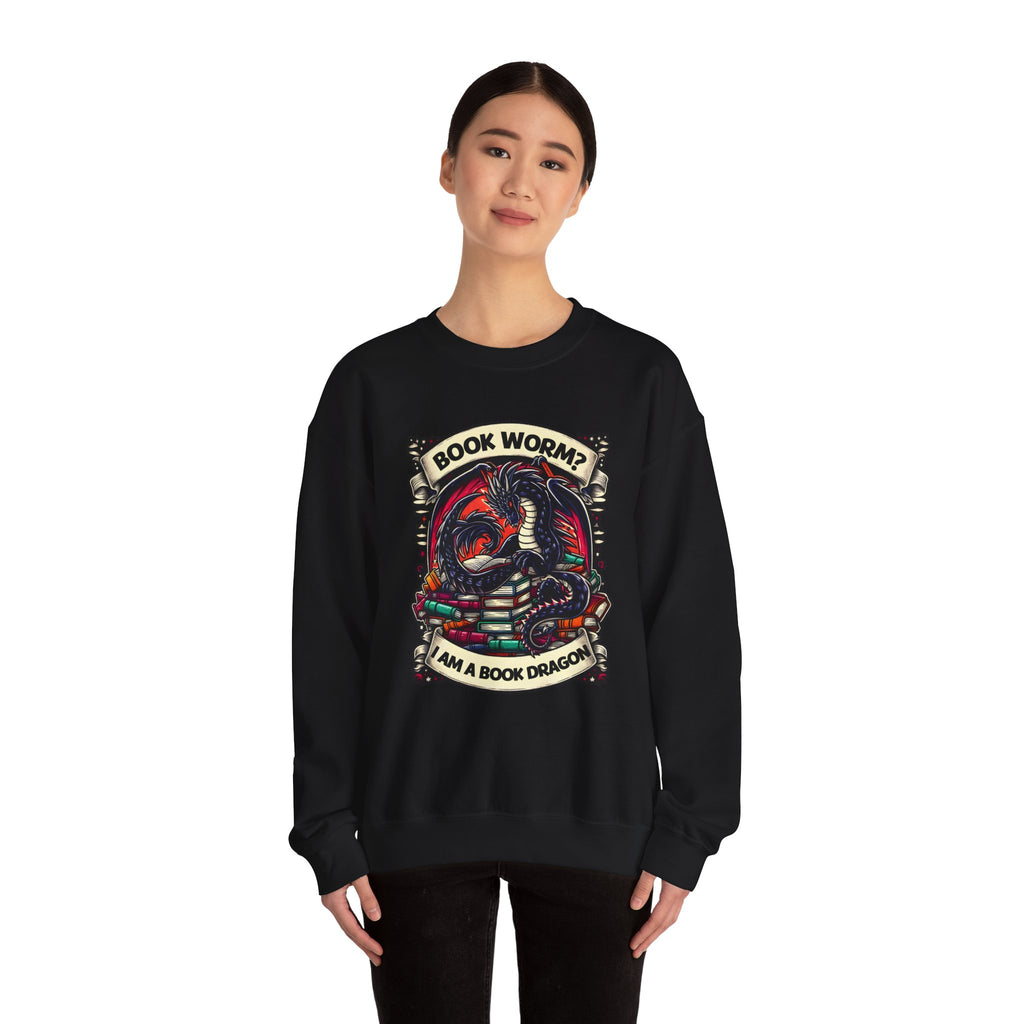 Book Worm? I Am a Book Dragon, Fantasy Reader Sweatshirt