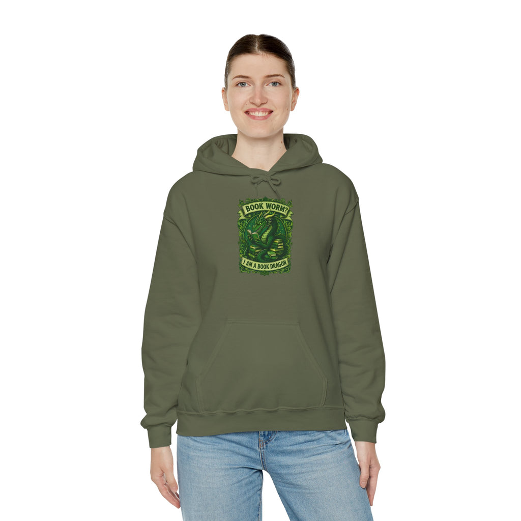 Book Worm? I Am a Book Dragon, Fantasy Reader Hoodie