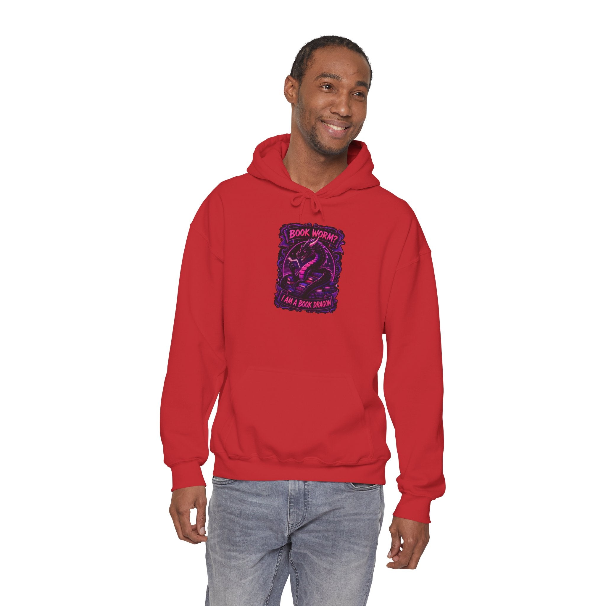 Book Worm? I Am a Book Dragon, Fantasy Reader Hoodie