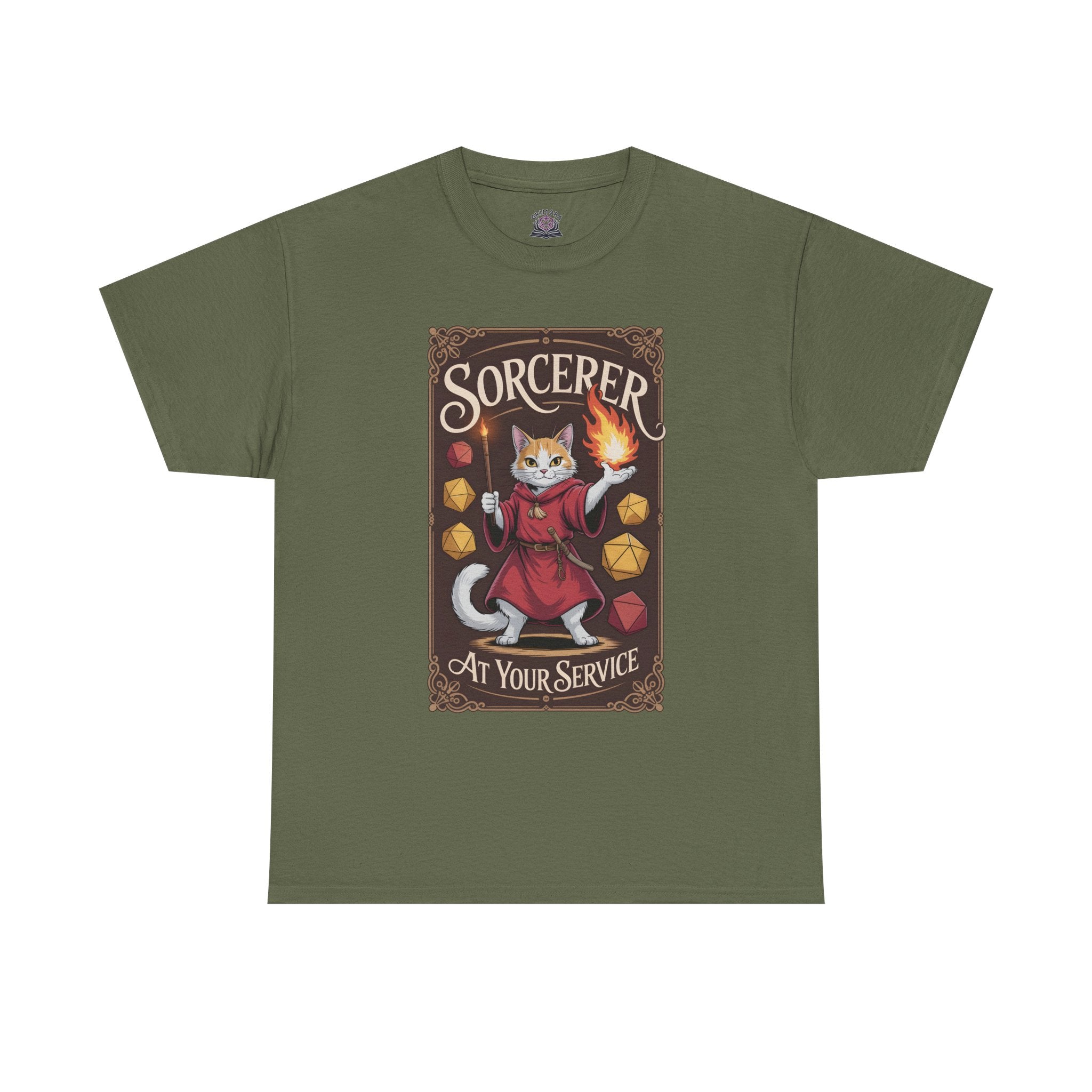 Sorcerer Cat at Your Service D&D T-shirt | Cat Lover RPG Gift