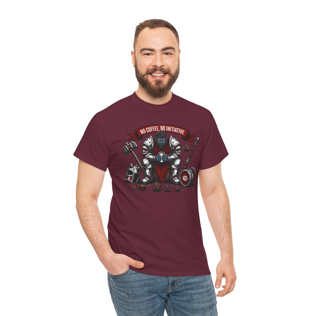 No Coffee, No Initiative | Fantasy RPG T-shirt