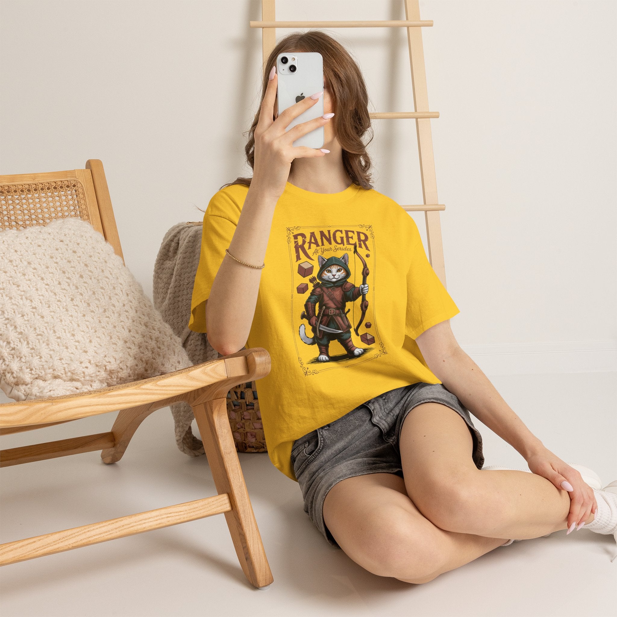 Ranger Cat at Your Serivece D&D T-shirt | Cat Lover RPG Gift