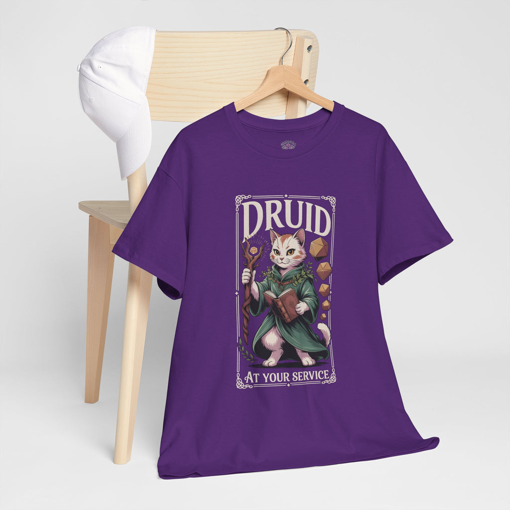Druid Cat at Your Serivece D&D T-shirt | Cat Lover RPG Gift