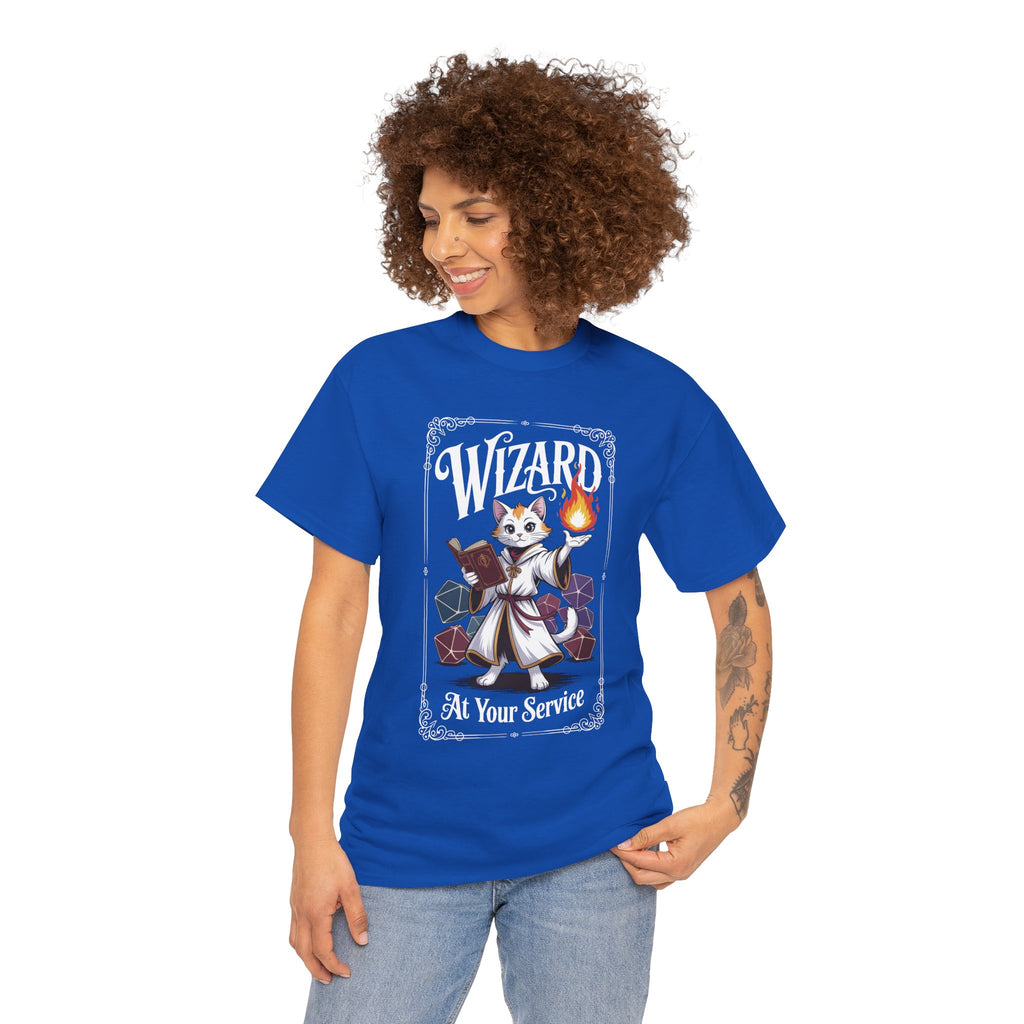 Wizard Cat at Your Serivece D&D T-shirt | Cat Lover RPG Gift