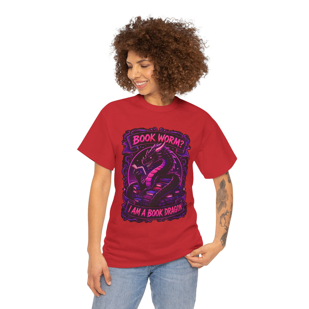 Book Worm? I Am a Book Dragon, Fantasy Reader T-shirt