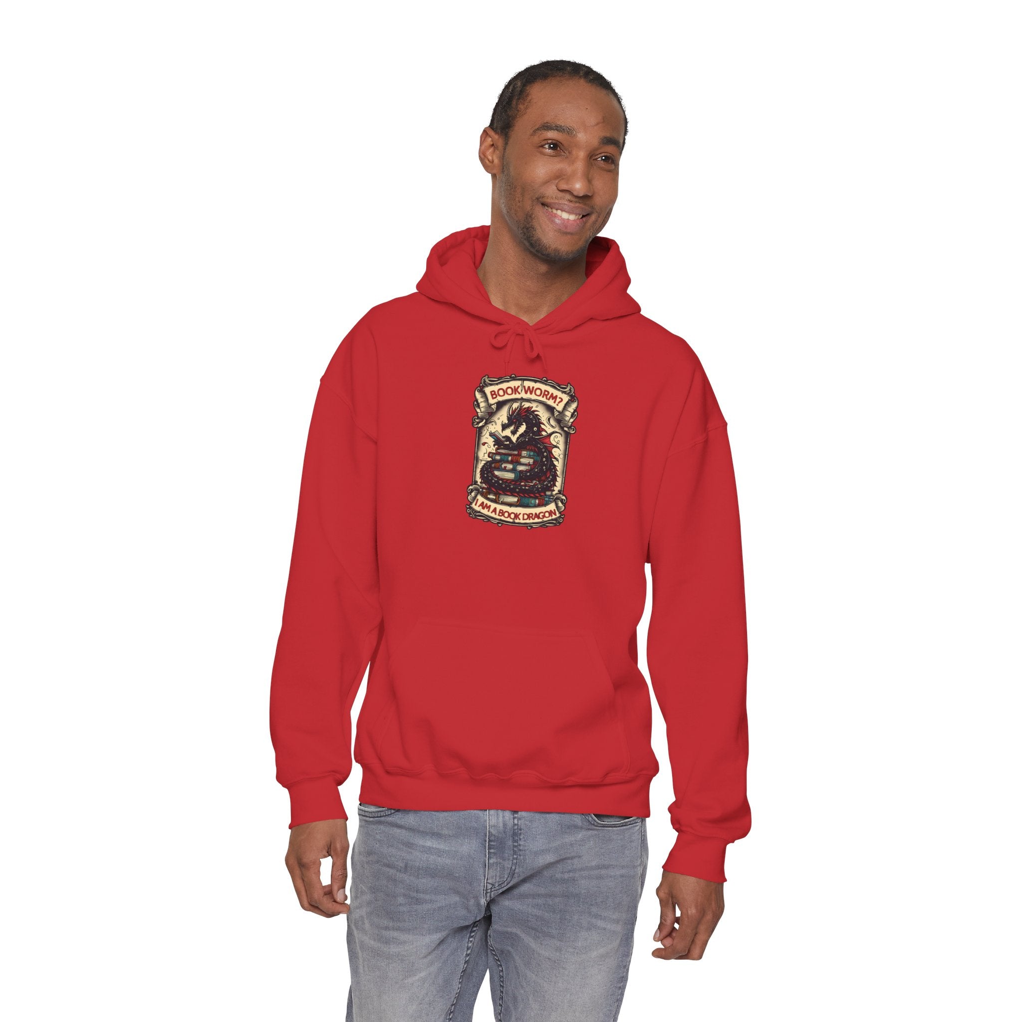 Book Worm? I Am a Book Dragon, Fantasy Reader Hoodie