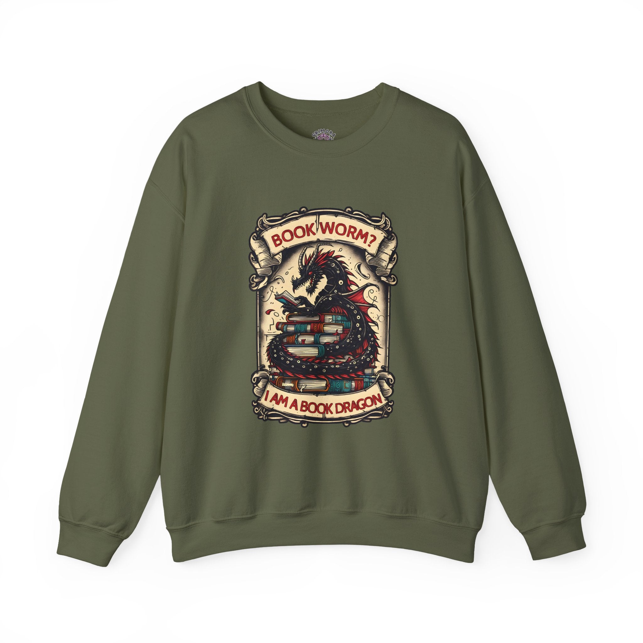 Book Worm? I Am a Book Dragon, Fantasy Reader Sweatshirt