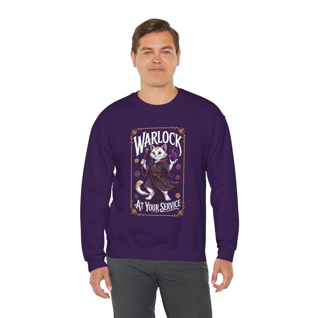 Warlock Cat at Your Serivece D&D Sweatshirt | Cat Lover RPG Gift