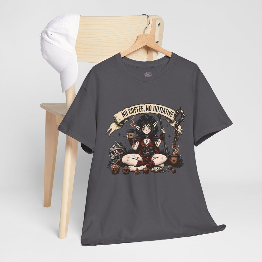 No Coffee, No Initiative | Fantasy RPG T-shirt