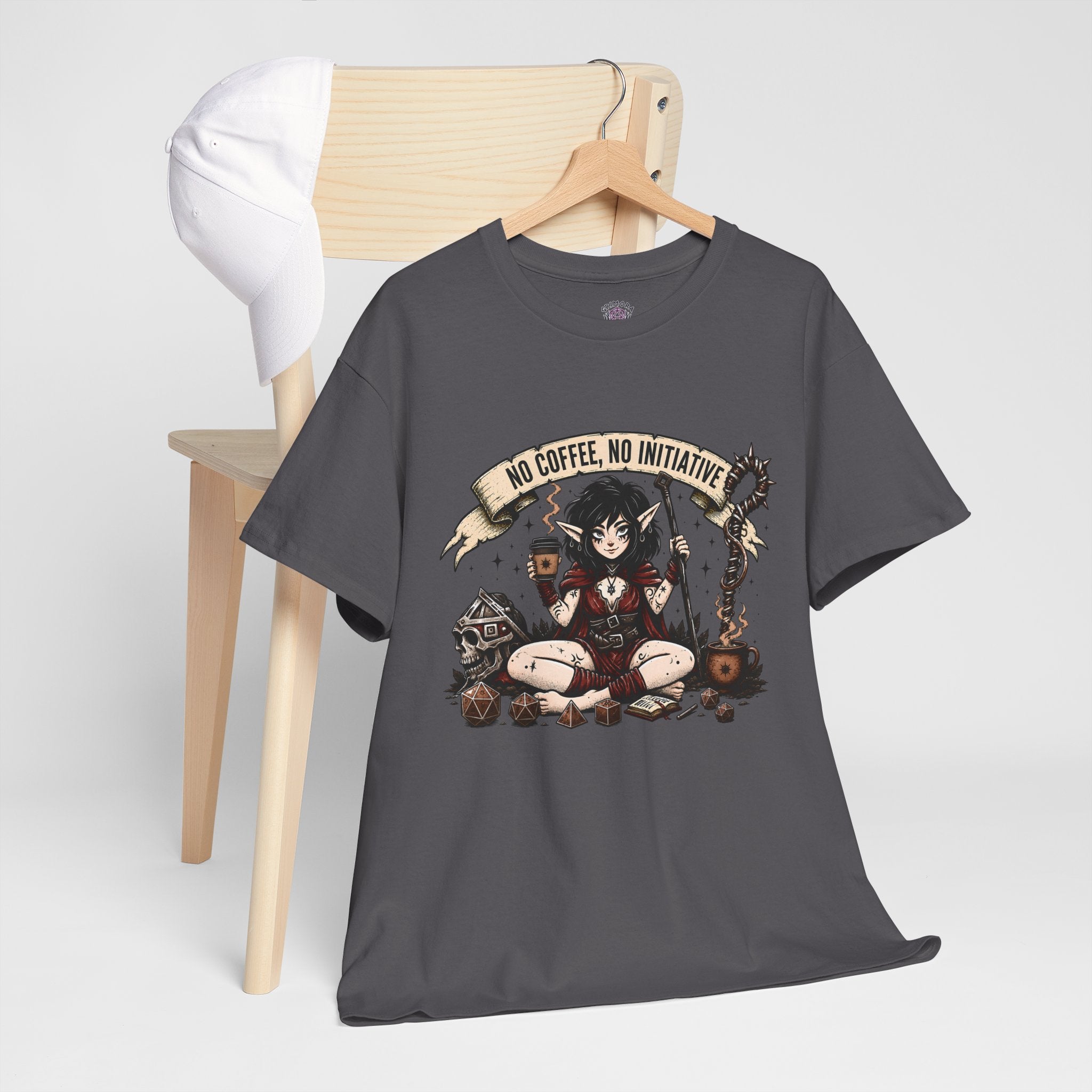 No Coffee, No Initiative | Fantasy RPG T-shirt