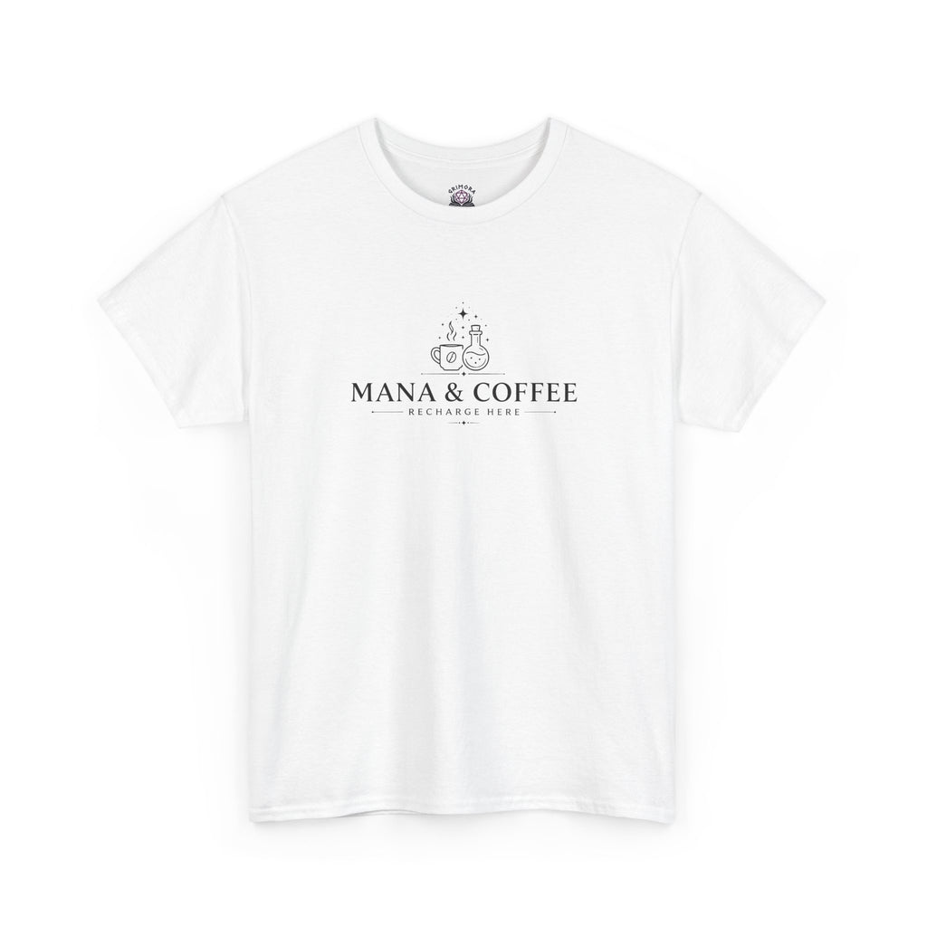 Mana & Coffee – Recharge Here | Fantasy Coffee T-shirt | RPG Gamer T-shirt