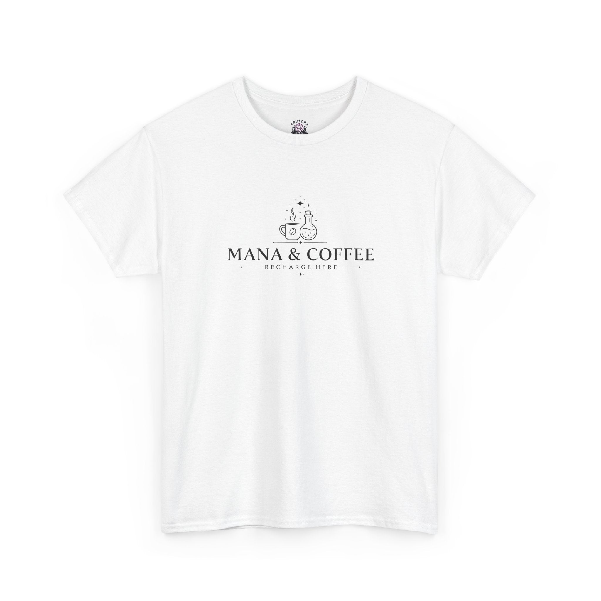 Mana & Coffee – Recharge Here | Fantasy Coffee T-shirt | RPG Gamer T-shirt