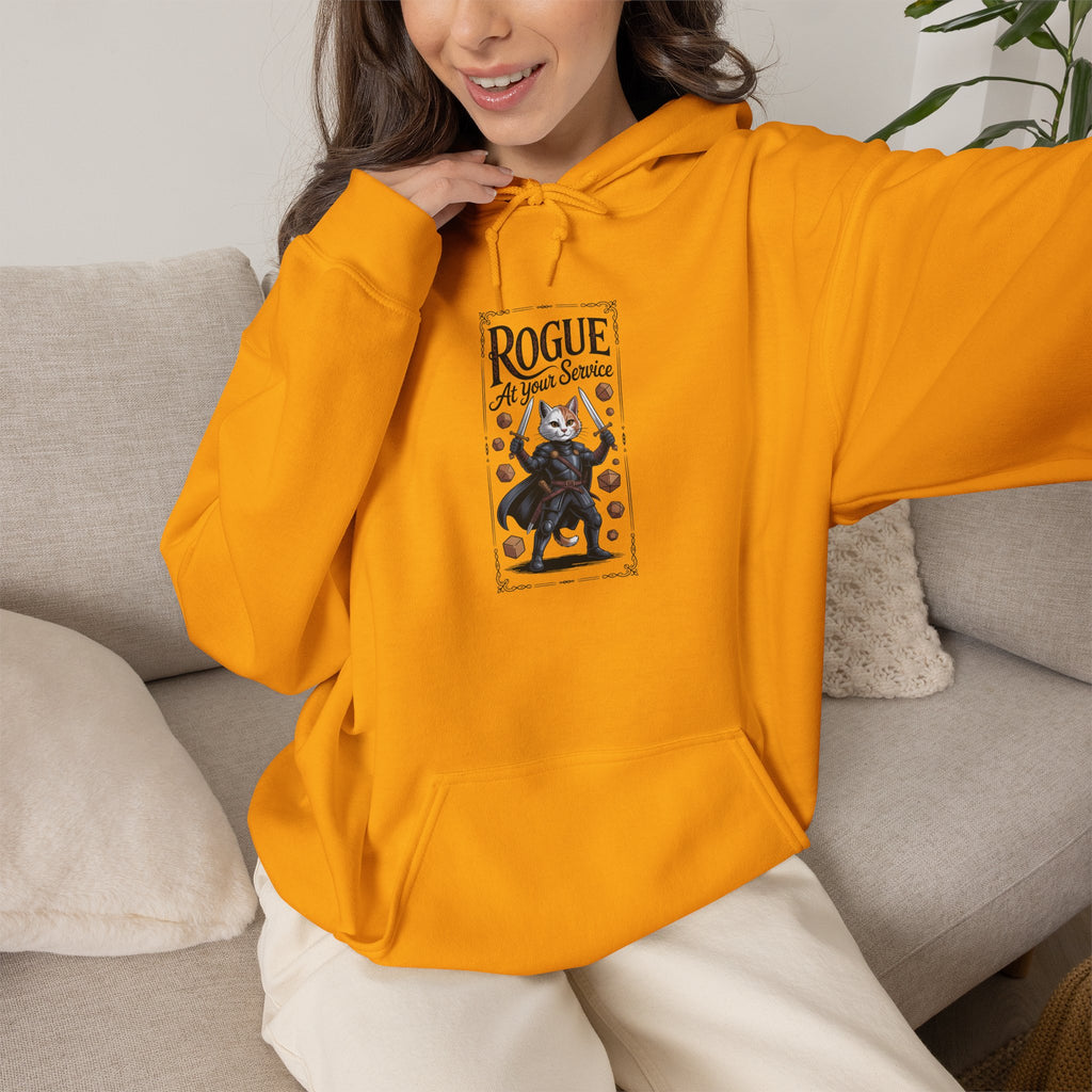 Rogue Cat at Your Serivece D&D Hoodie | Cat Lover RPG Gift